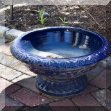 L05. Footed cobal blue ceramic planter. 
